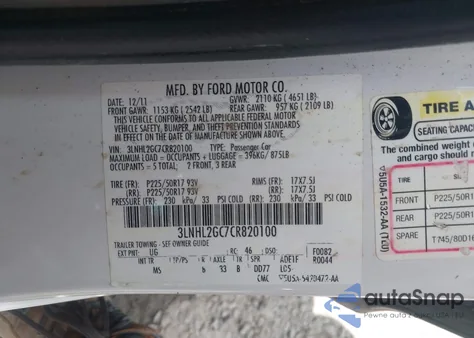 2012 Lincoln Mkz from USA, damaged, VIN 3LNHL2GC7CR820100
